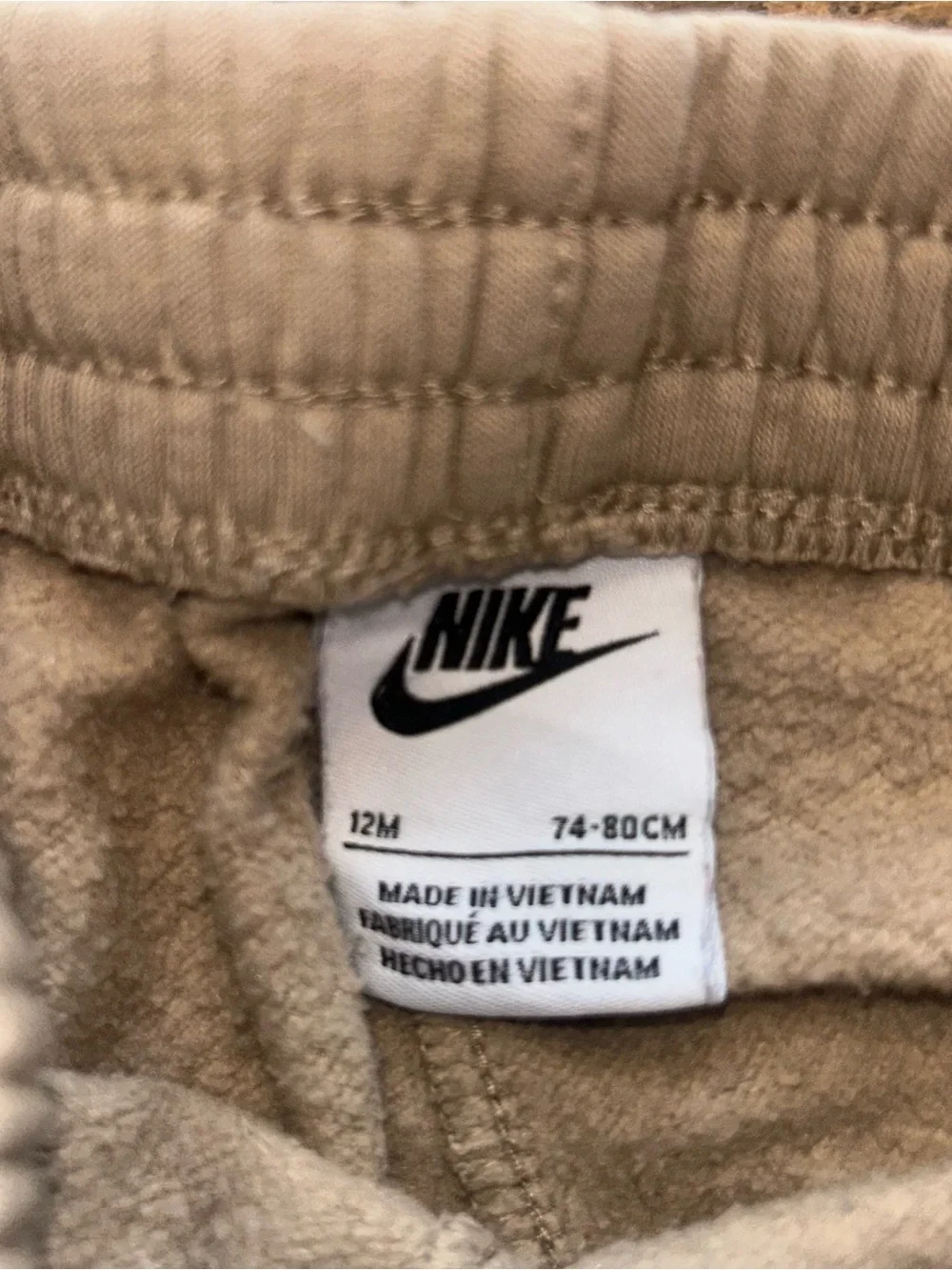 Nike Kids Hoodie & Jogger Set in Taupe with Green Logo